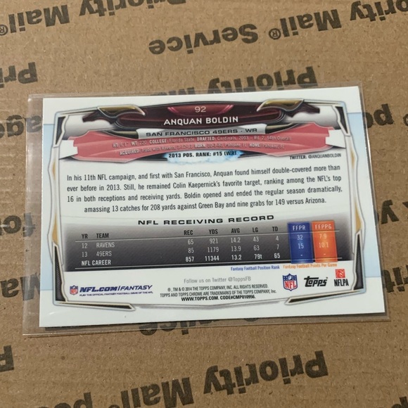 Anquan Boldin โ14 Topps Chrome Card - Picture 6 of 6